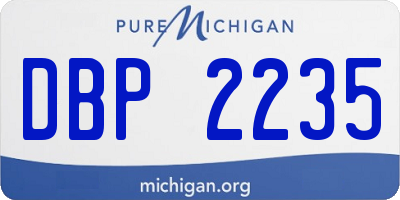 MI license plate DBP2235