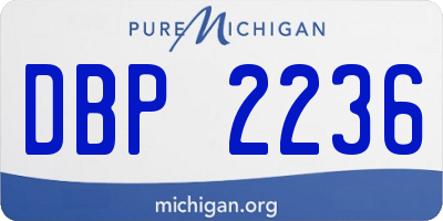 MI license plate DBP2236