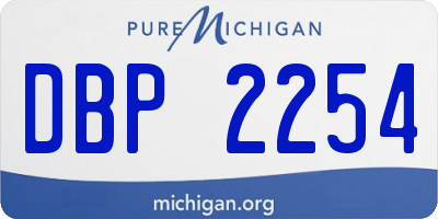 MI license plate DBP2254