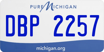 MI license plate DBP2257