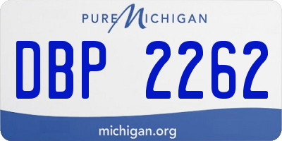 MI license plate DBP2262