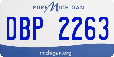 MI license plate DBP2263