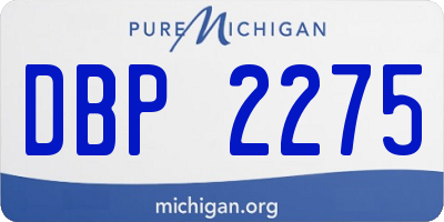 MI license plate DBP2275