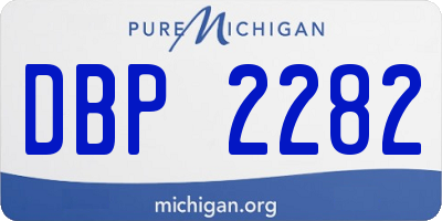 MI license plate DBP2282