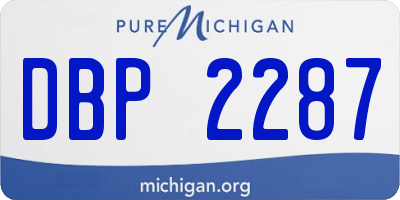 MI license plate DBP2287