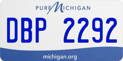 MI license plate DBP2292