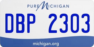 MI license plate DBP2303