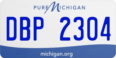 MI license plate DBP2304