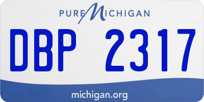 MI license plate DBP2317