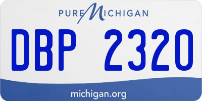 MI license plate DBP2320