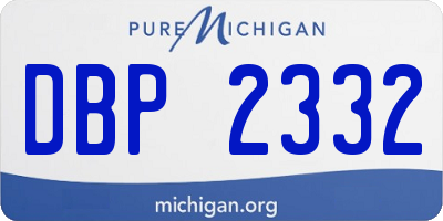 MI license plate DBP2332