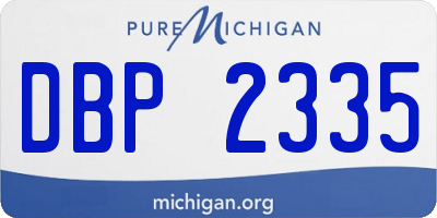 MI license plate DBP2335