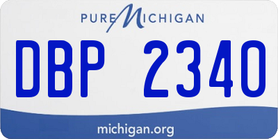 MI license plate DBP2340
