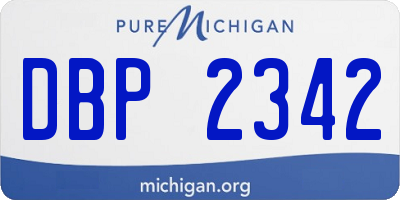 MI license plate DBP2342