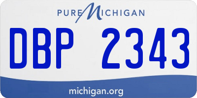 MI license plate DBP2343