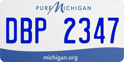 MI license plate DBP2347