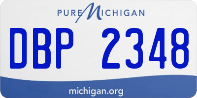 MI license plate DBP2348