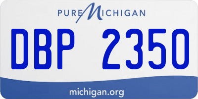 MI license plate DBP2350