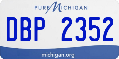 MI license plate DBP2352