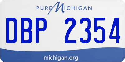 MI license plate DBP2354