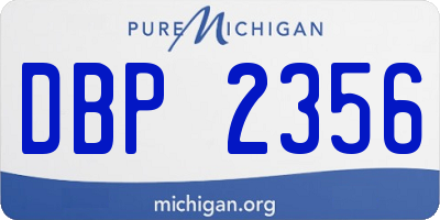 MI license plate DBP2356