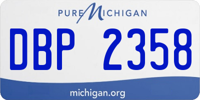 MI license plate DBP2358