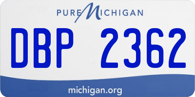 MI license plate DBP2362