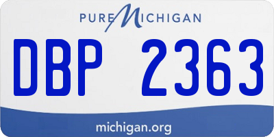 MI license plate DBP2363