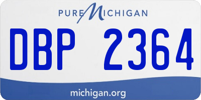 MI license plate DBP2364