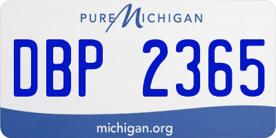 MI license plate DBP2365