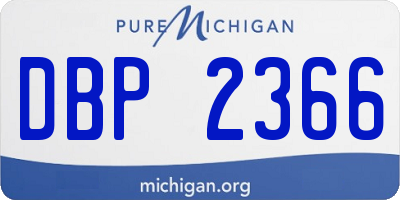 MI license plate DBP2366