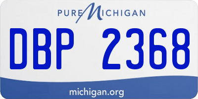 MI license plate DBP2368