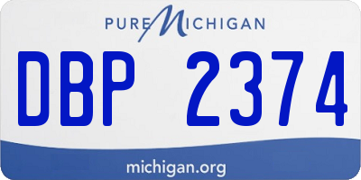 MI license plate DBP2374