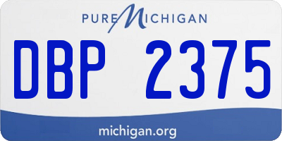 MI license plate DBP2375