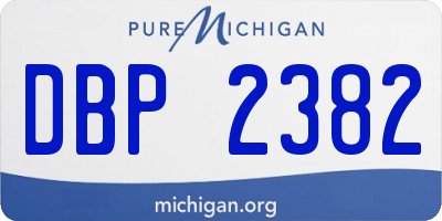 MI license plate DBP2382