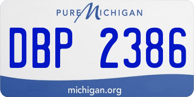 MI license plate DBP2386