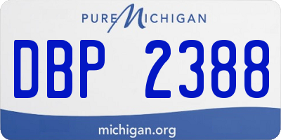 MI license plate DBP2388