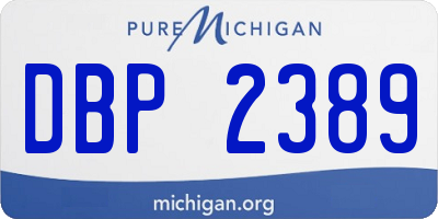 MI license plate DBP2389