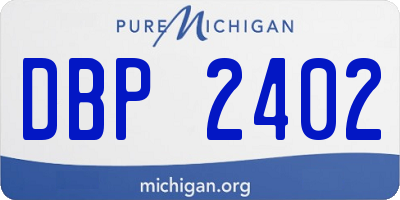 MI license plate DBP2402