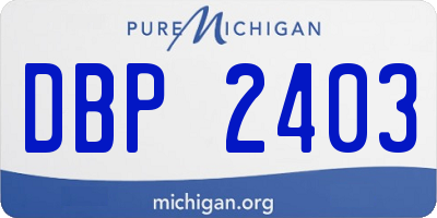 MI license plate DBP2403