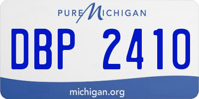 MI license plate DBP2410