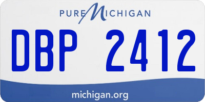 MI license plate DBP2412