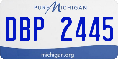 MI license plate DBP2445