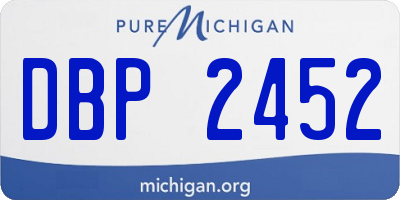 MI license plate DBP2452
