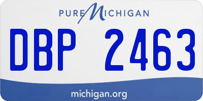 MI license plate DBP2463