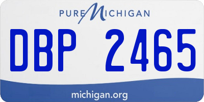 MI license plate DBP2465