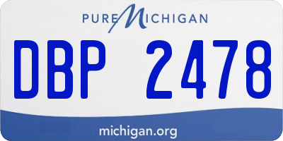 MI license plate DBP2478