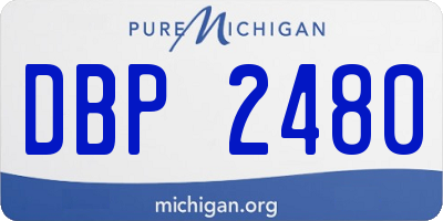 MI license plate DBP2480