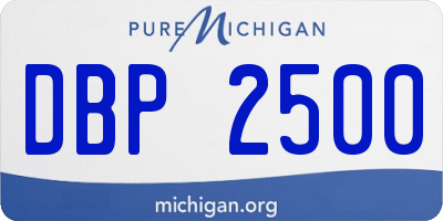 MI license plate DBP2500