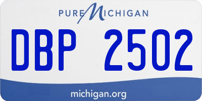 MI license plate DBP2502